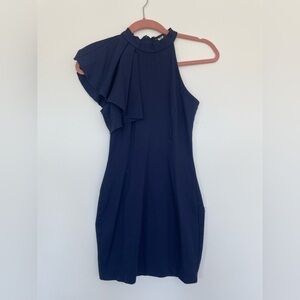 Slate & Willow One-Shoulder Navy Dress